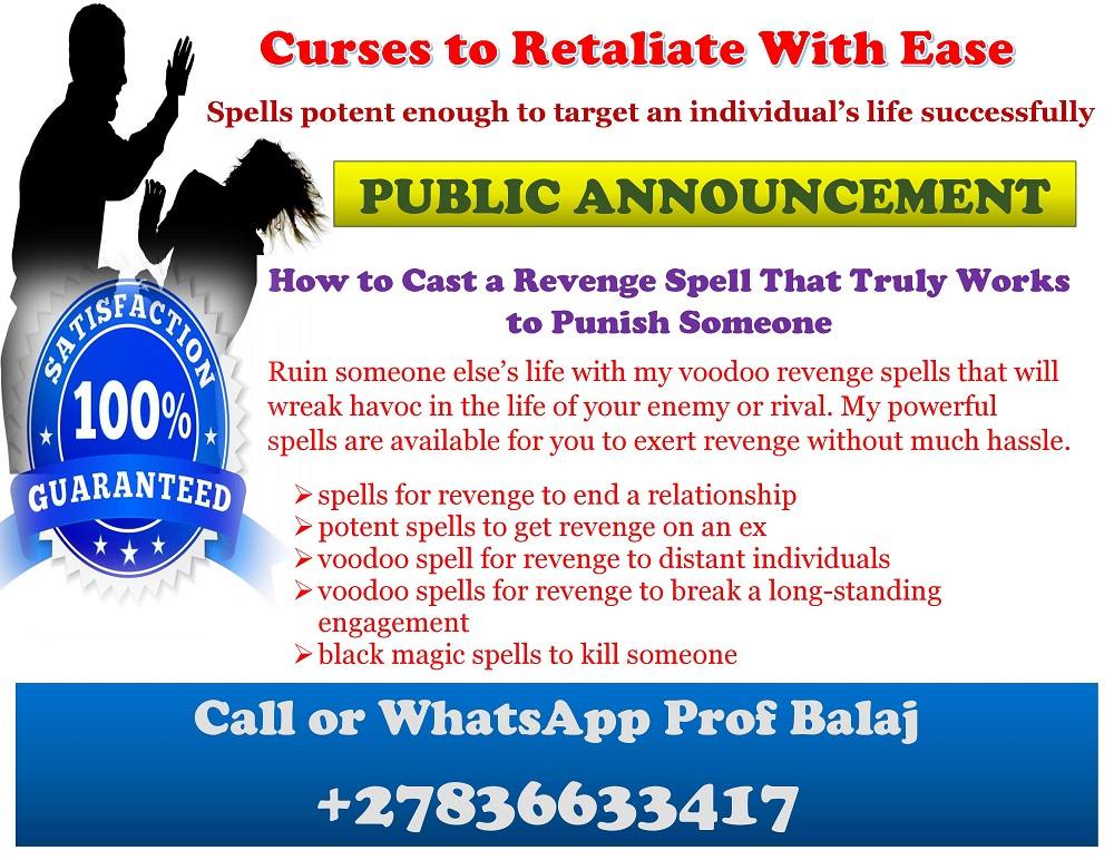 Strong & Effective Revenge Spells Designed to Deliver Immediate Payback for Serious Betrayal and Enemy Situations +27836633417
